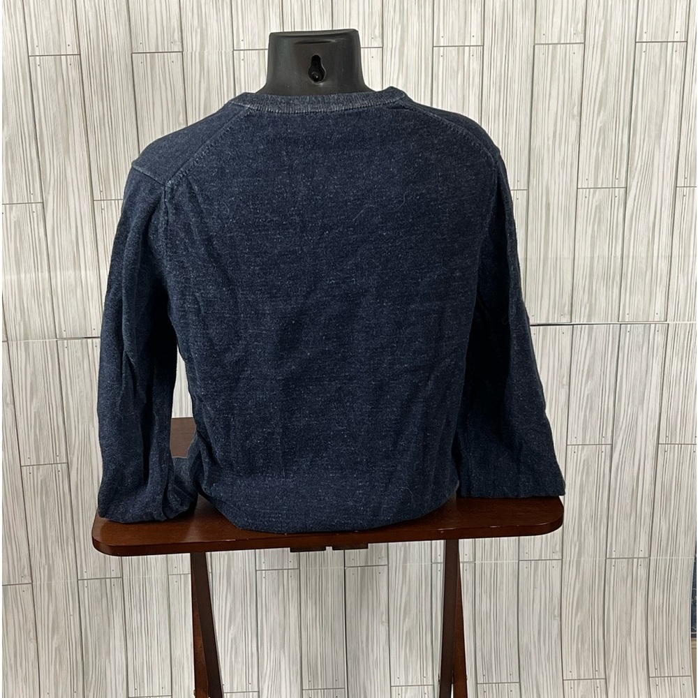 Express Denim Blue V-Neck Sweater - Picture 2 of 4